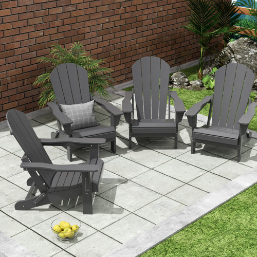 Shawnna Plastic Folding Adirondack Chair (Set of 4)